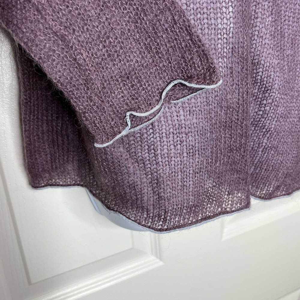 Divertimento Women’s 2 Mohair Knit Cardigan Sweater Purple Xs Made In France - Picture 12 of 15